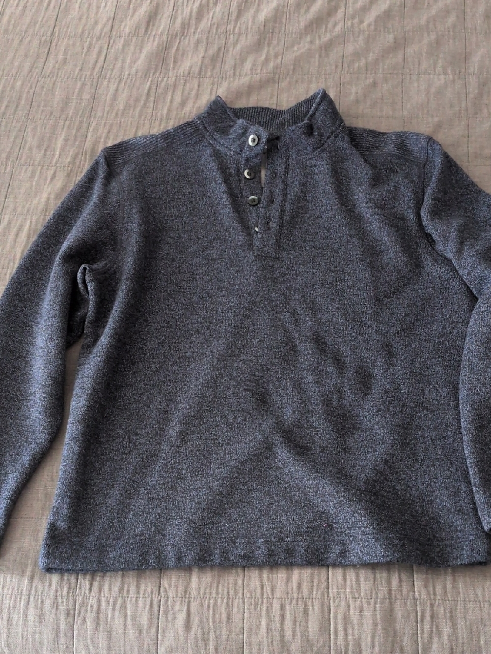 Van Heusen Men's Dark Charcoal Zip/Button Pullover Sweater